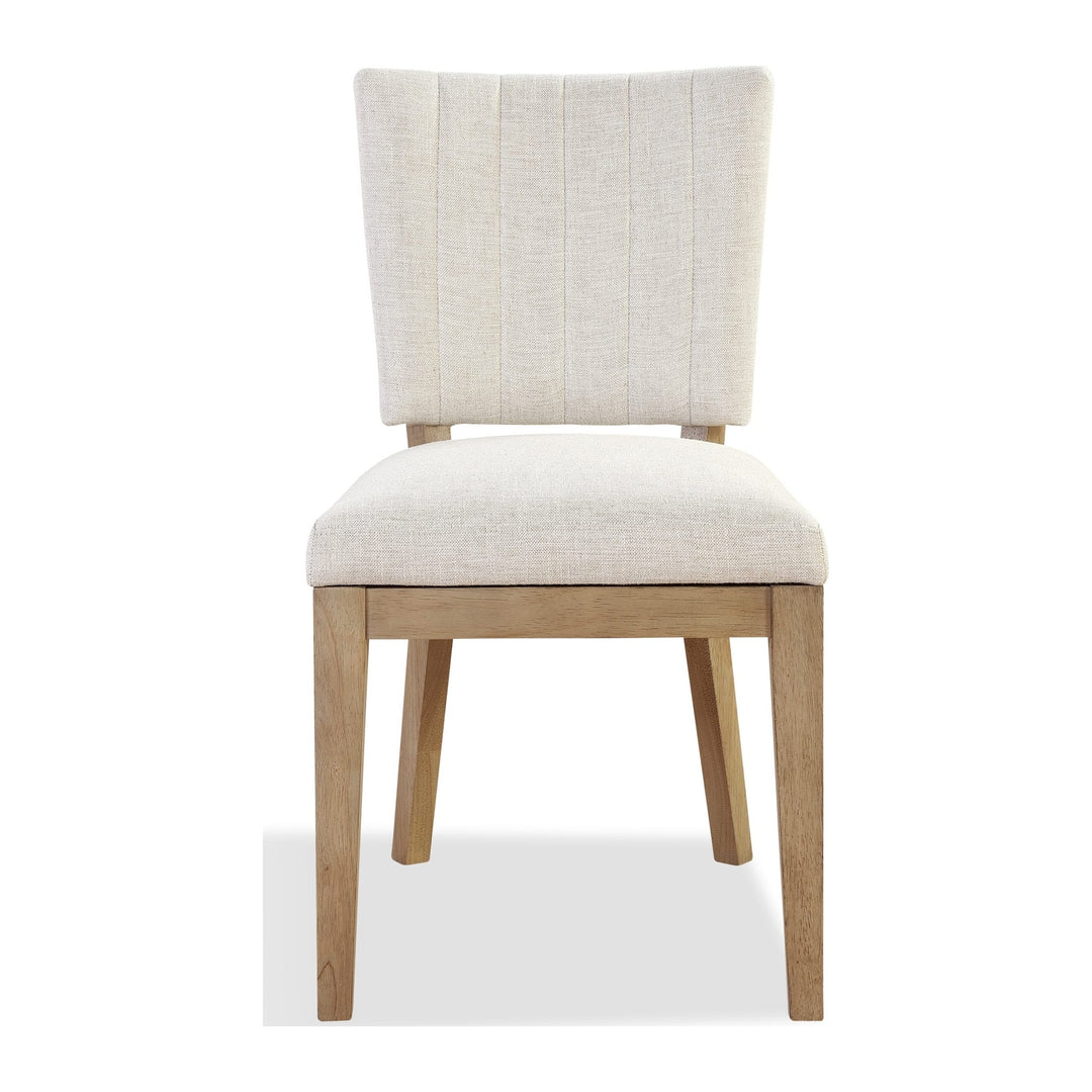 Sumner Channel Back Upholstered Dining Chair by Modus in Natural — product view on a white background