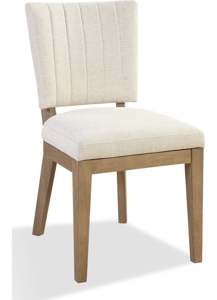 Sumner Channel Back Upholstered Dining Chair in Natural — product view on a white background