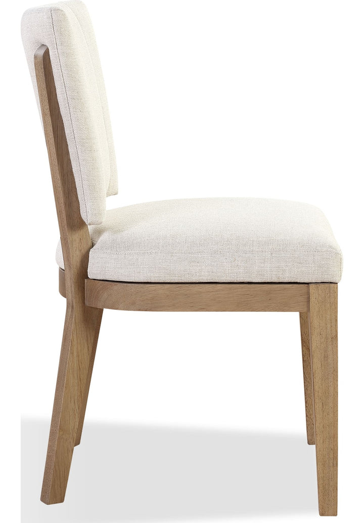 Sumner Channel Back Upholstered Dining Chair in Natural — product view on a white background