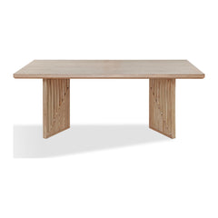 Sumner Double Pedestal Oak Dining Table by Modus in Natural — product view on a white background