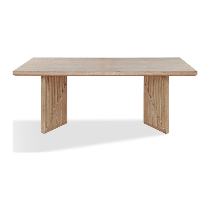 Sumner Double Pedestal Oak Dining Table by Modus in Natural — product view on a white background
