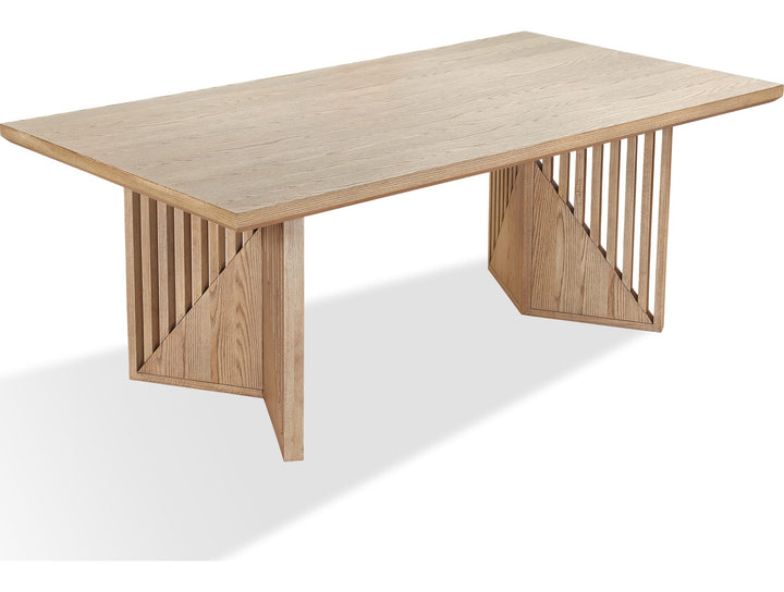 Sumner Double Pedestal Oak Dining Table in Natural — product view on a white background