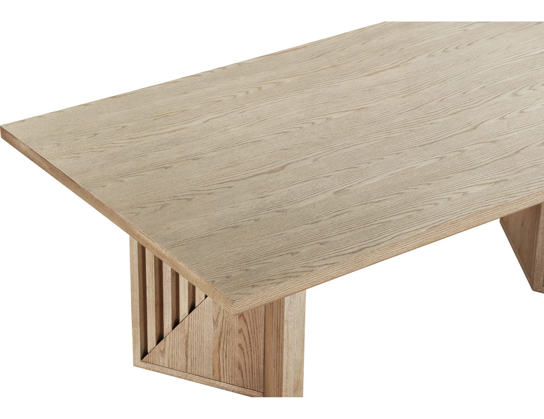Sumner Double Pedestal Oak Dining Table in Natural — product view on a white background