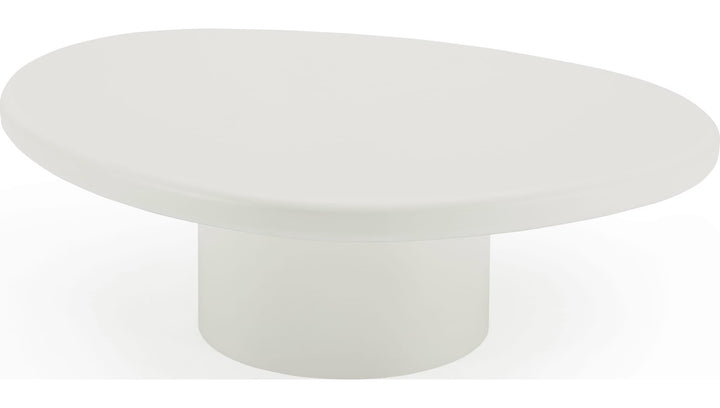 Sven Short Wooden Coffee Table in Rice — product view on a white background