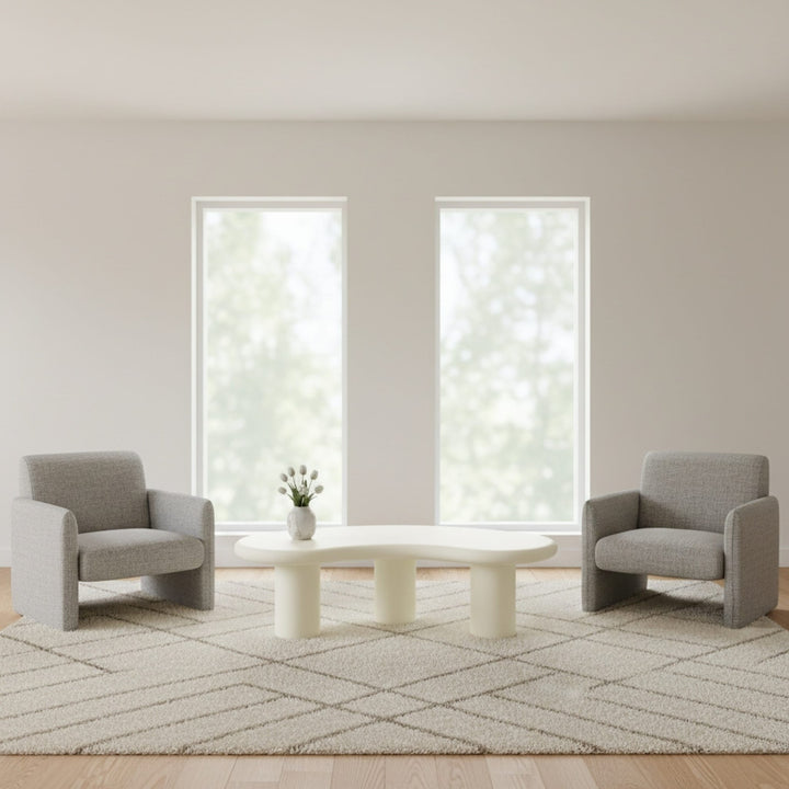 Sven Tall Wooden Coffee Table in Rice — lifestyle photo