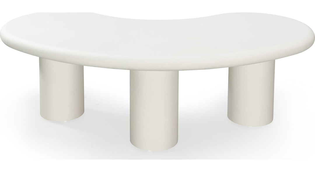 Sven Tall Wooden Coffee Table in Rice — product view on a white background