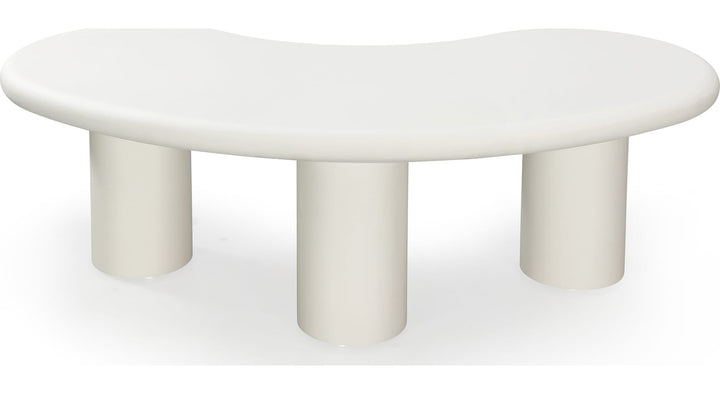 Sven Tall Wooden Coffee Table in Rice — product view on a white background