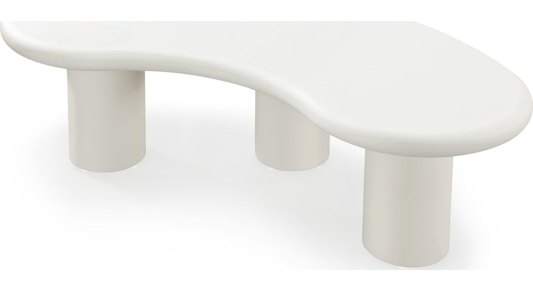 Sven Tall Wooden Coffee Table in Rice — product view on a white background