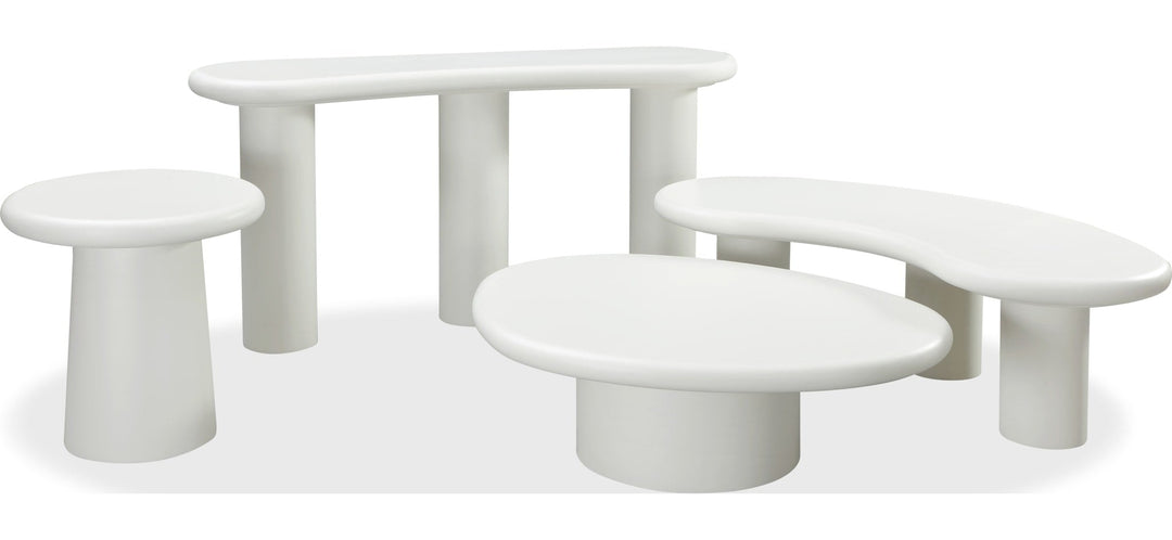 Sven Tall Wooden Coffee Table in Rice — product view on a white background