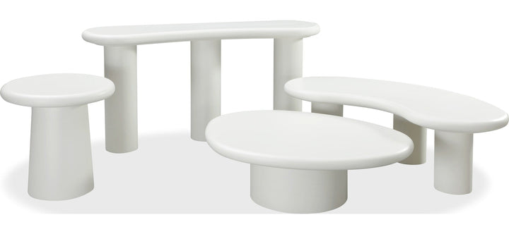 Sven Tall Wooden Coffee Table in Rice — product view on a white background
