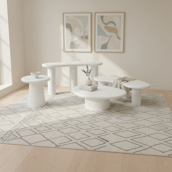 Sven Wooden Console Table in Rice — lifestyle photo