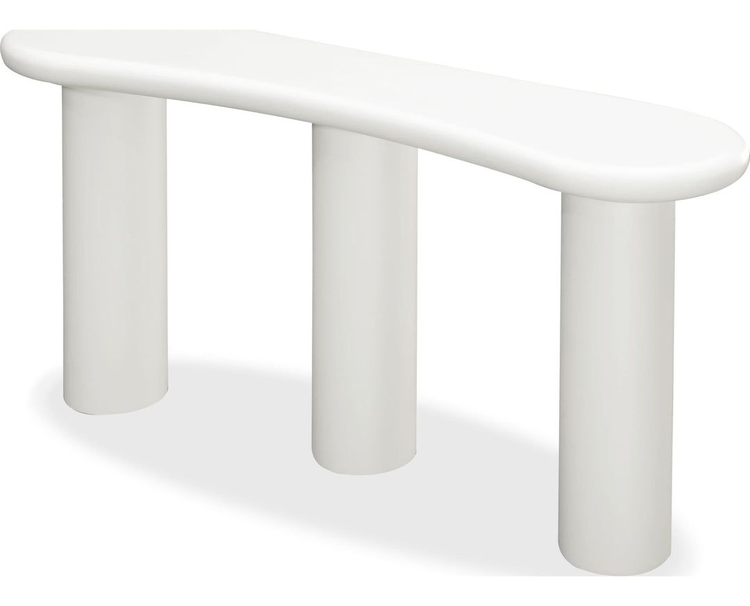 Sven Wooden Console Table in Rice — product view on a white background