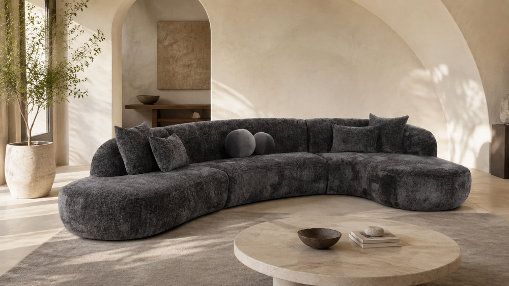 SWOOP right-facing Shadow sectional in a modern home