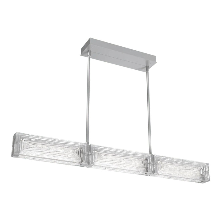 Tabulo Linear Chandelier by Hammerton Studio in Classic Silver with Tabulo Linea glass