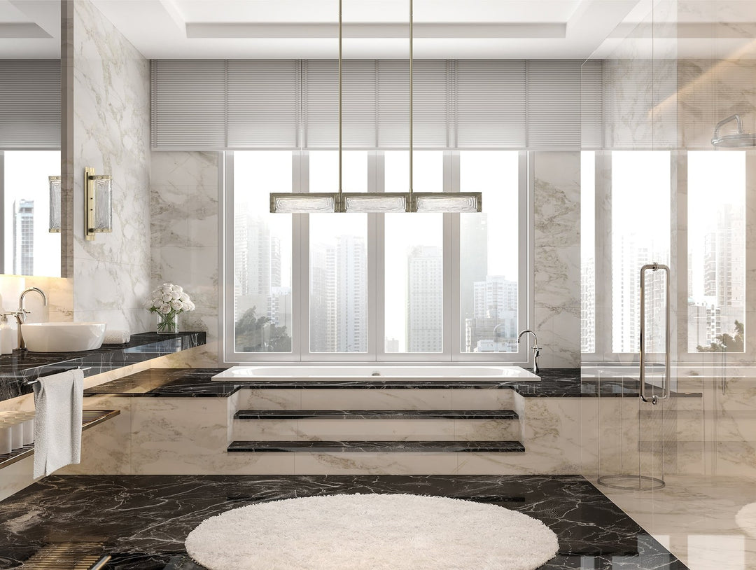 Tabulo Linear Chandelier by Hammerton Studio in a styled interior