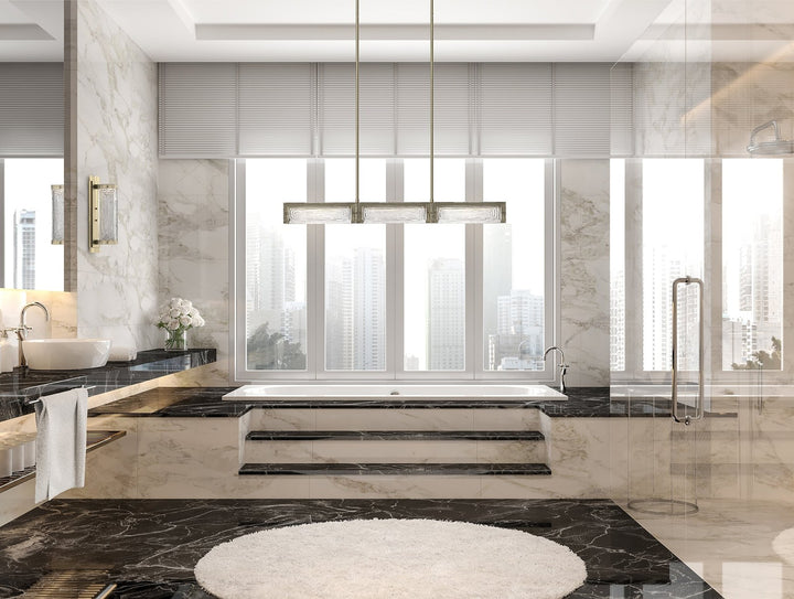 Tabulo Linear Chandelier by Hammerton Studio in a styled interior