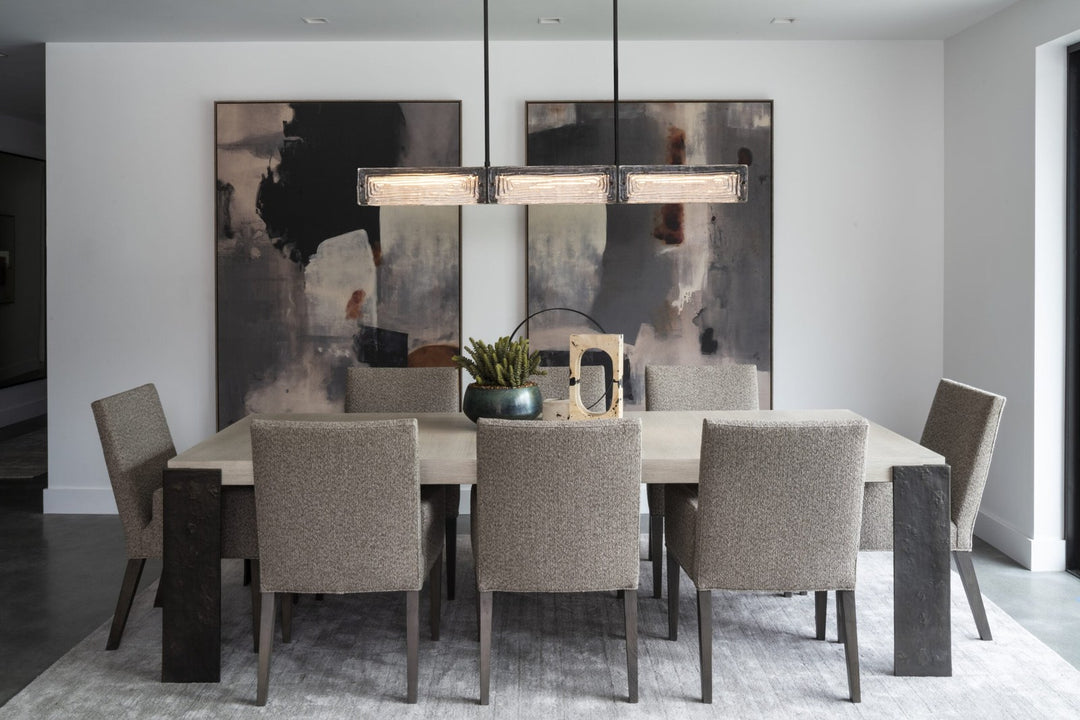 Tabulo Linear Chandelier by Hammerton Studio in a styled interior