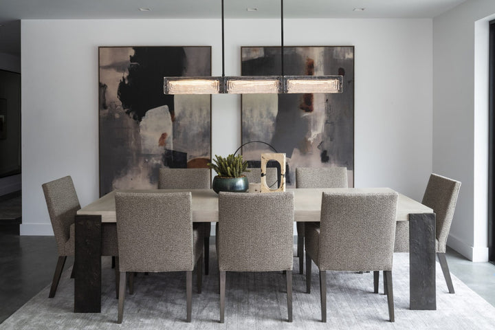 Tabulo Linear Chandelier by Hammerton Studio in a styled interior