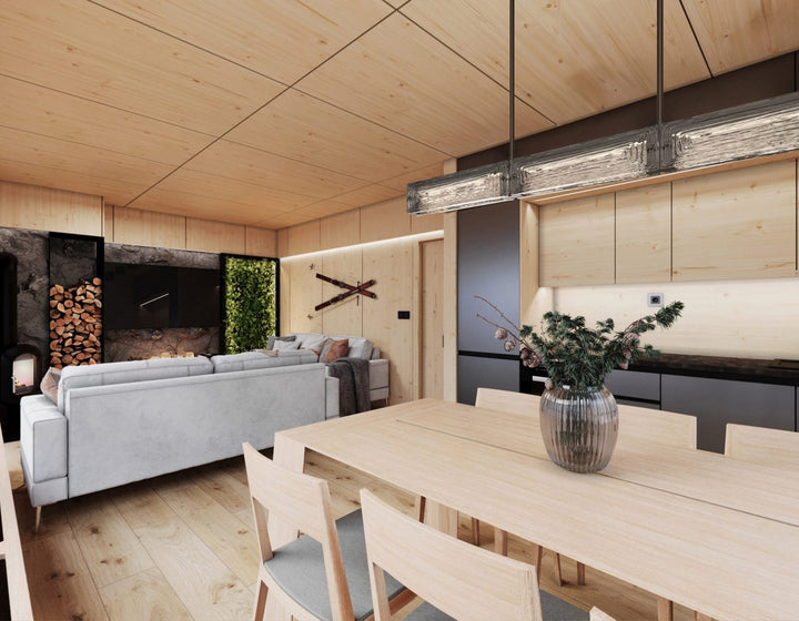Tabulo Linear Chandelier by Hammerton Studio in a styled interior