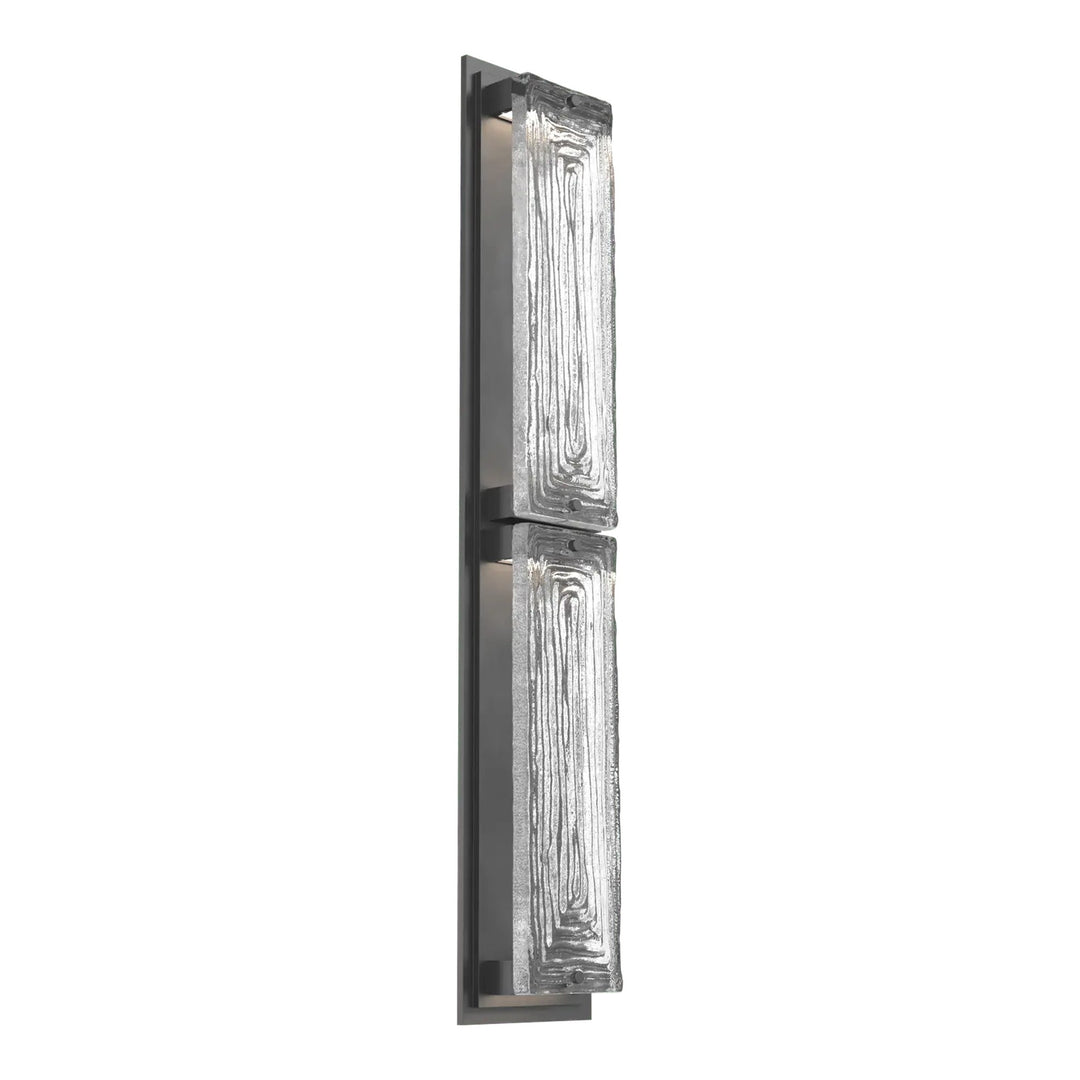 Tabulo Outdoor Sconce by Hammerton Studio in Argento Grey with Tabulo Linea glass