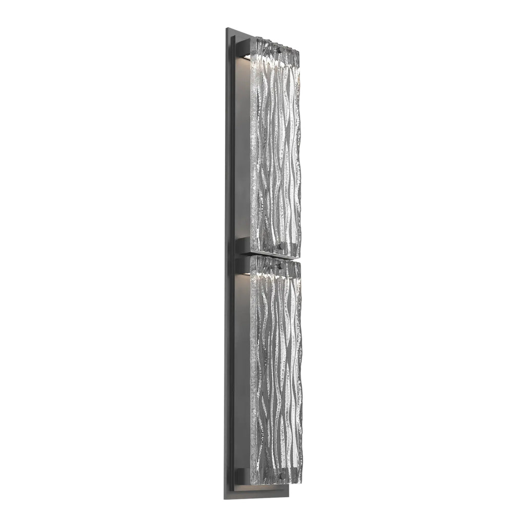Tabulo Outdoor Sconce by Hammerton Studio in Argento Grey with Tabulo Tidal glass (Large)