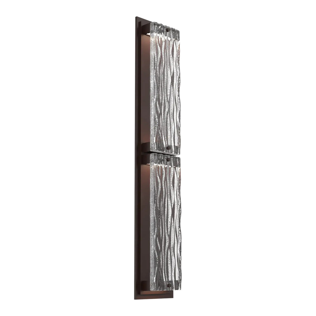 Tabulo Outdoor Sconce by Hammerton Studio in Statuary Bronze with Tabulo Tidal glass (Large)