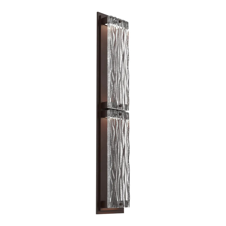 Tabulo Outdoor Sconce by Hammerton Studio in Statuary Bronze with Tabulo Tidal glass (Large)