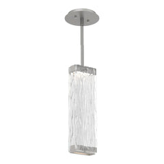Tabulo Pendant by Hammerton Studio in Beige Silver with Tabulo Tidal glass