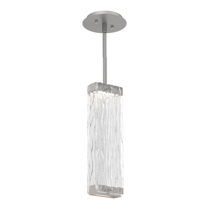 Tabulo Pendant by Hammerton Studio in Beige Silver with Tabulo Tidal glass