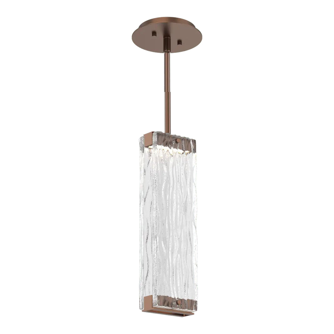 Tabulo Pendant by Hammerton Studio in Burnished Bronze with Tabulo Tidal glass