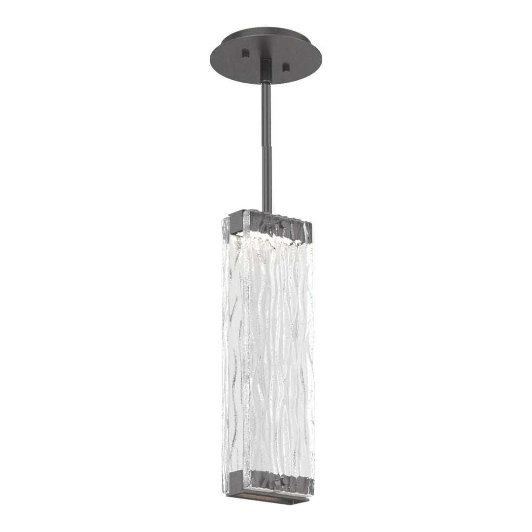 Tabulo Pendant by Hammerton Studio in Graphite with Tabulo Tidal glass