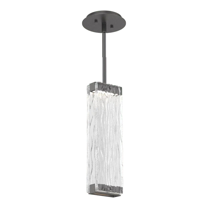 Tabulo Pendant by Hammerton Studio in Graphite with Tabulo Tidal glass