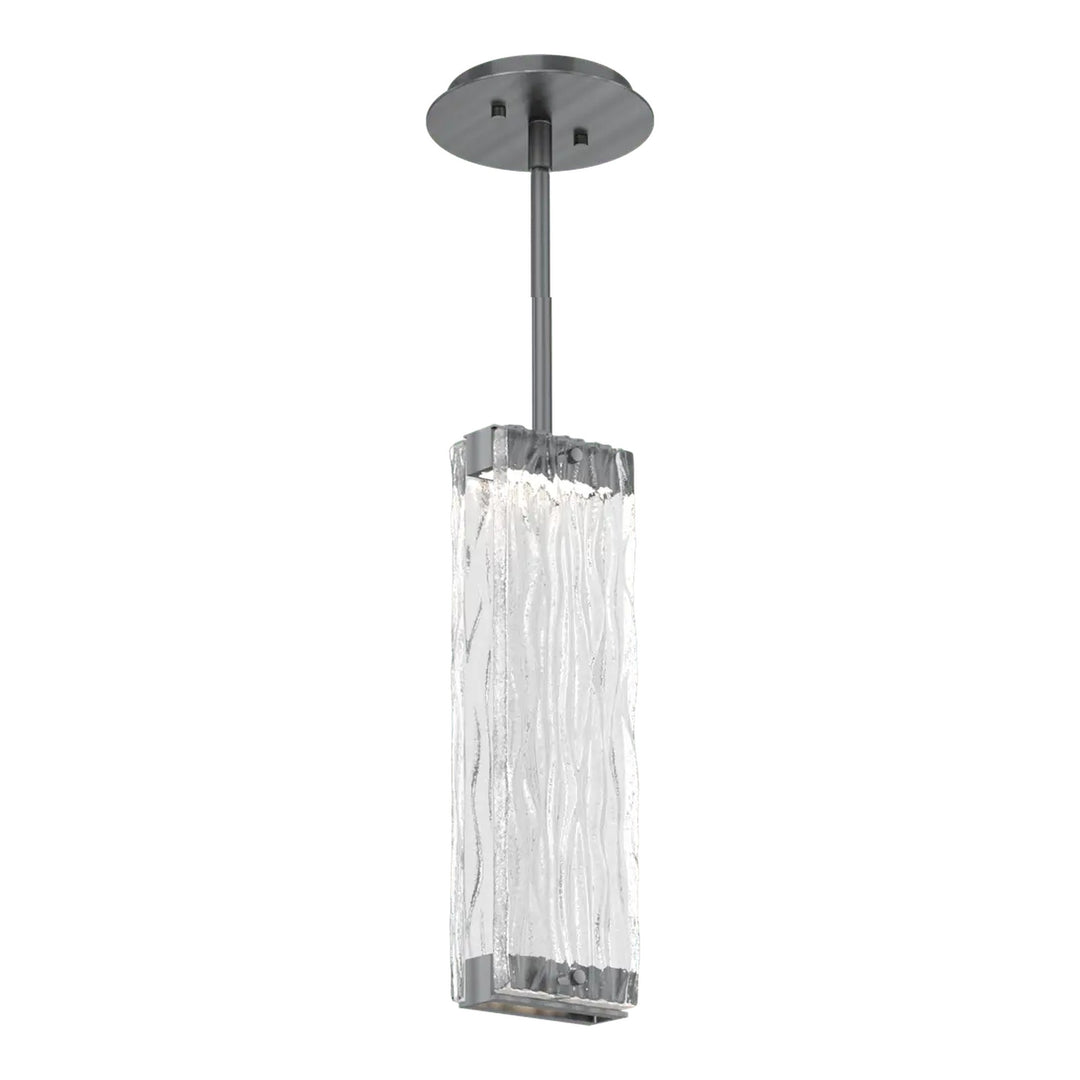 Tabulo Pendant by Hammerton Studio in Gunmetal with Tabulo Tidal glass