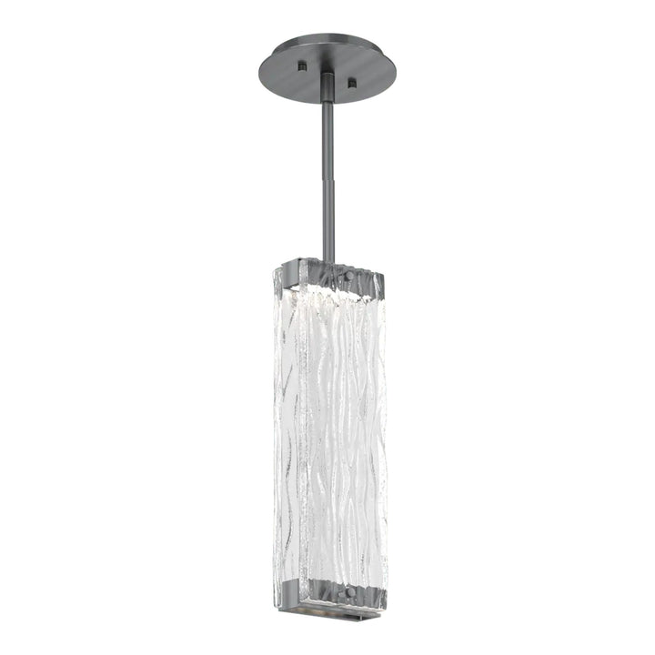 Tabulo Pendant by Hammerton Studio in Gunmetal with Tabulo Tidal glass