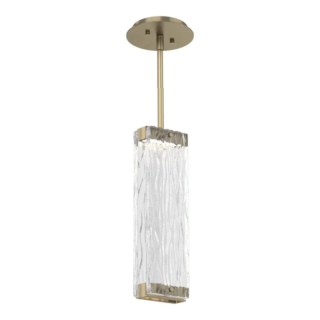 Tabulo Pendant by Hammerton Studio in Heritage Brass with Tabulo Tidal glass