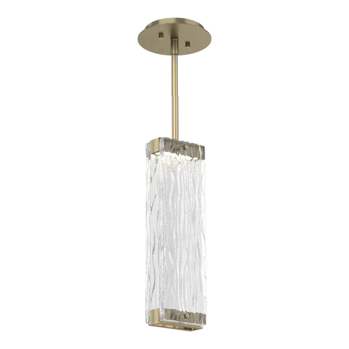 Tabulo Pendant by Hammerton Studio in Heritage Brass with Tabulo Tidal glass