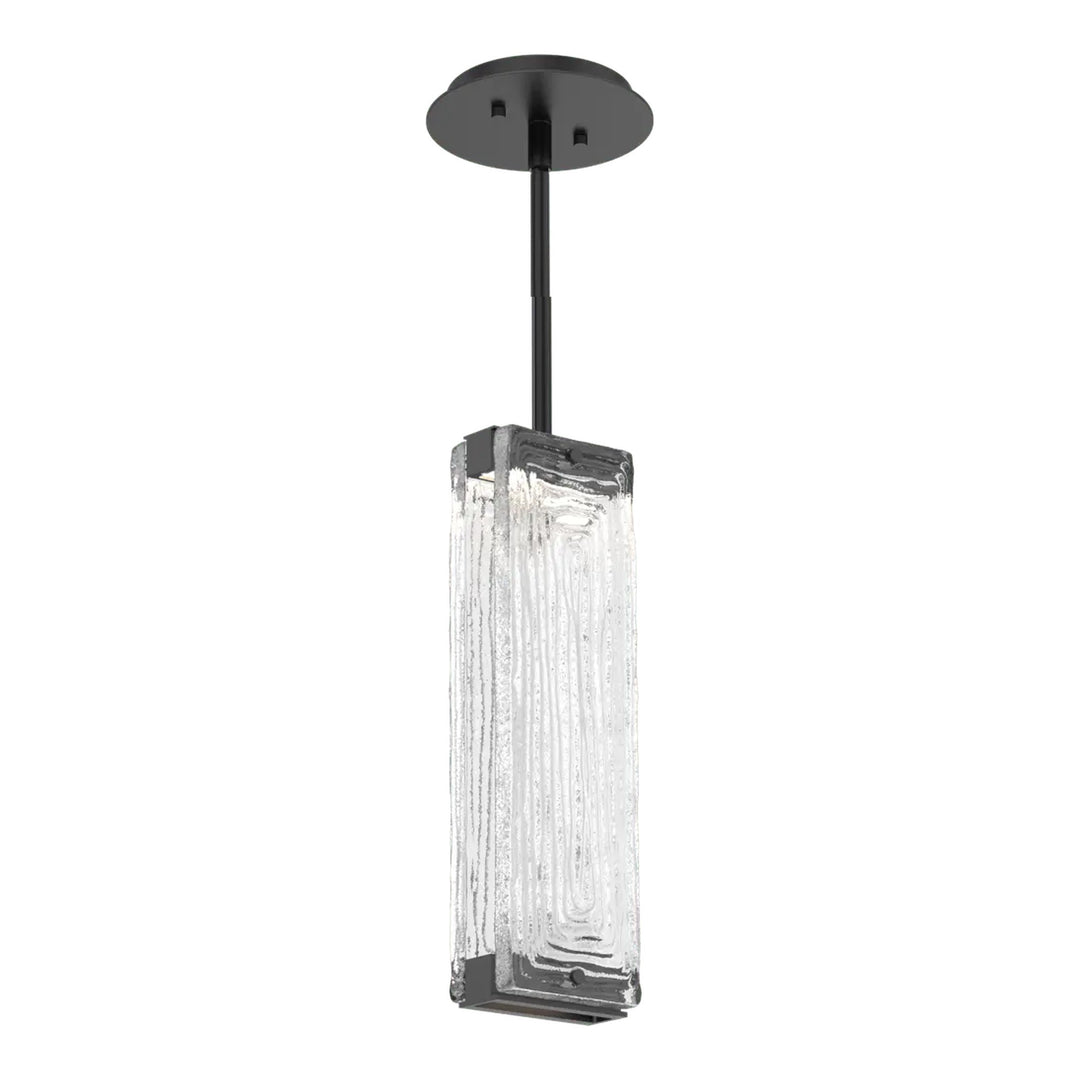 Tabulo Pendant by Hammerton Studio in Matte Black with Tabulo Linea glass