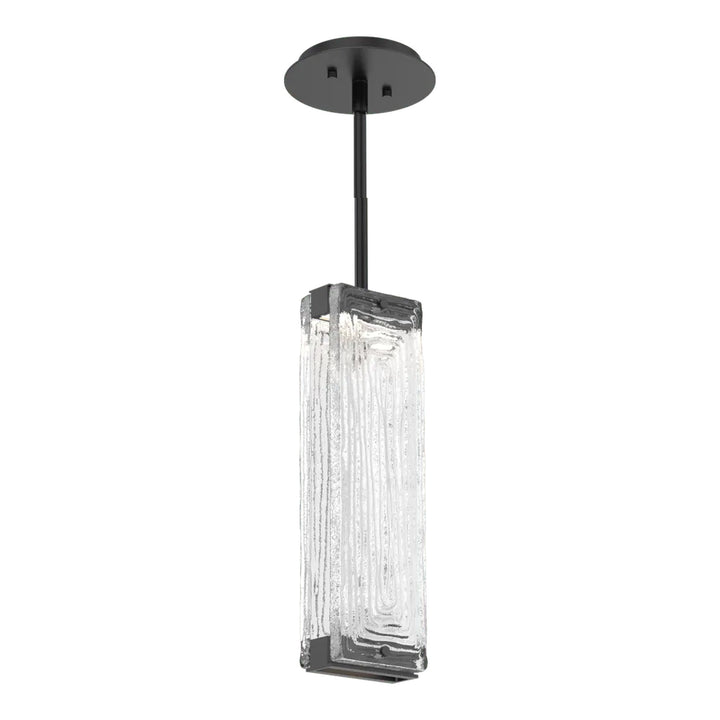 Tabulo Pendant by Hammerton Studio in Matte Black with Tabulo Linea glass