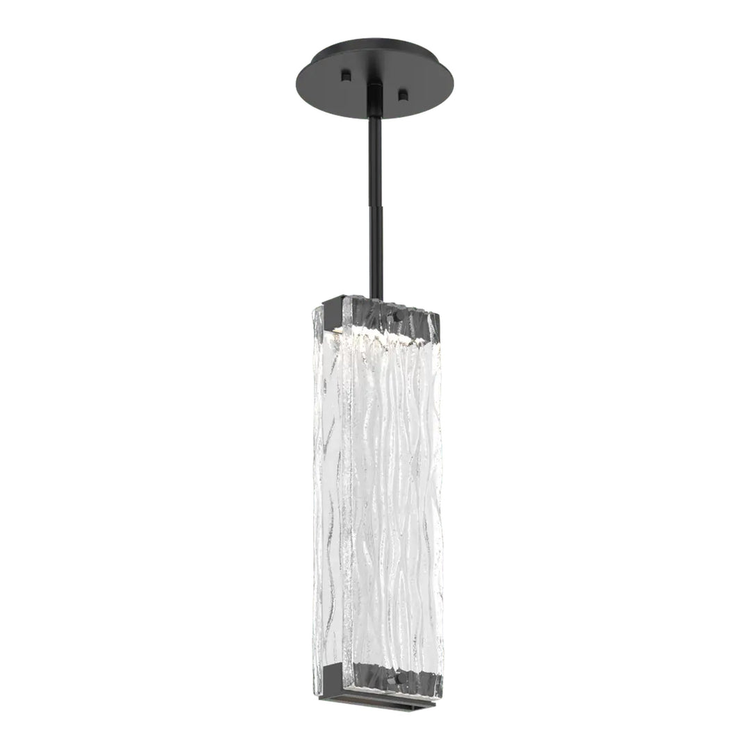 Tabulo Pendant by Hammerton Studio in Matte Black with Tabulo Tidal glass