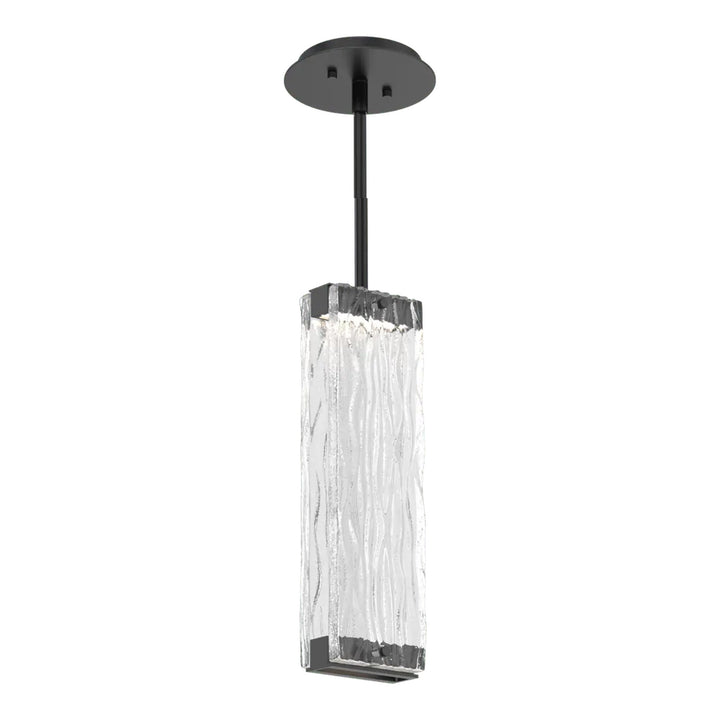 Tabulo Pendant by Hammerton Studio in Matte Black with Tabulo Tidal glass