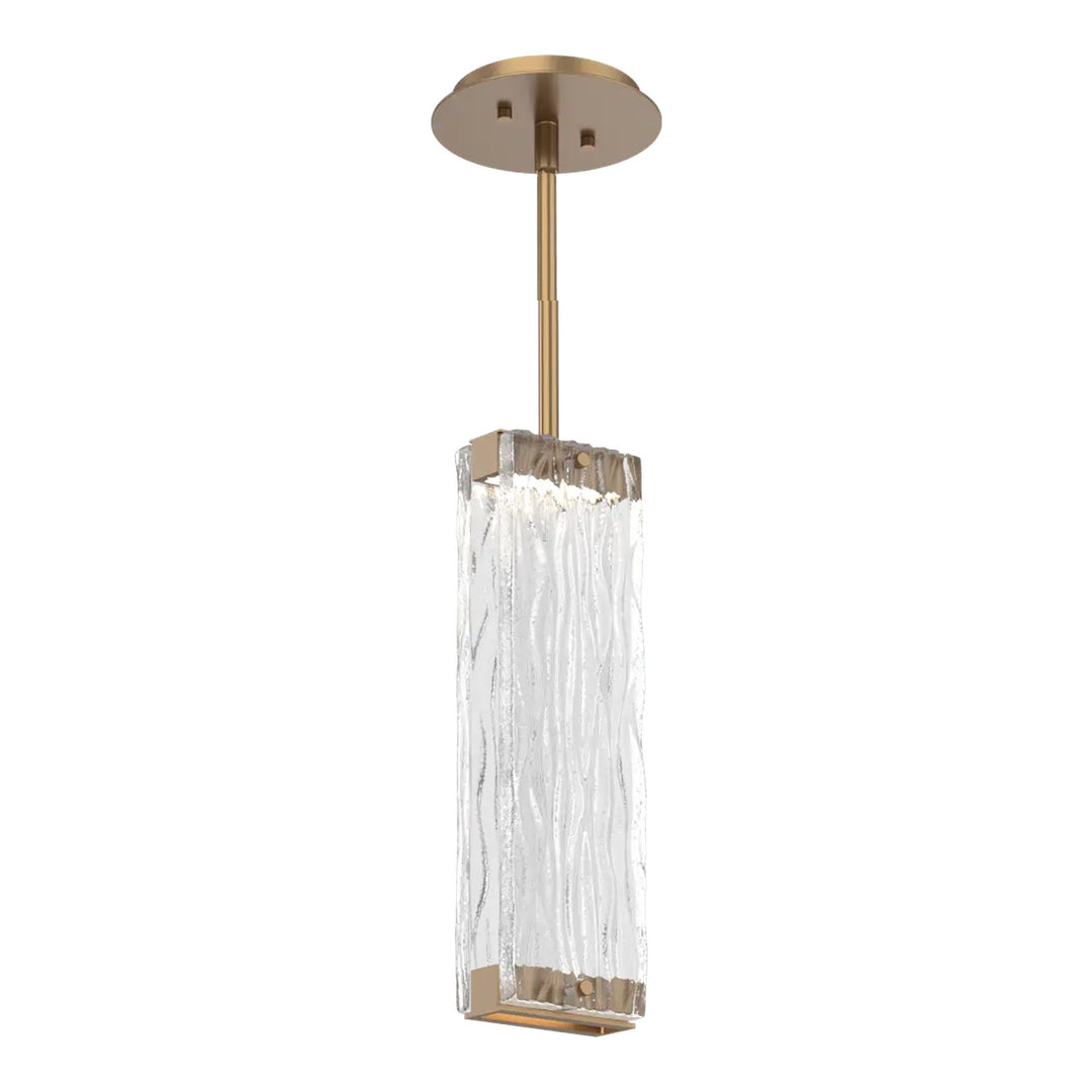 Tabulo Pendant by Hammerton Studio in Novel Brass with Tabulo Tidal glass
