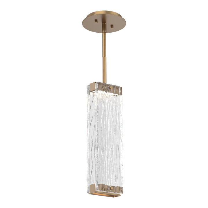 Tabulo Pendant by Hammerton Studio in Novel Brass with Tabulo Tidal glass