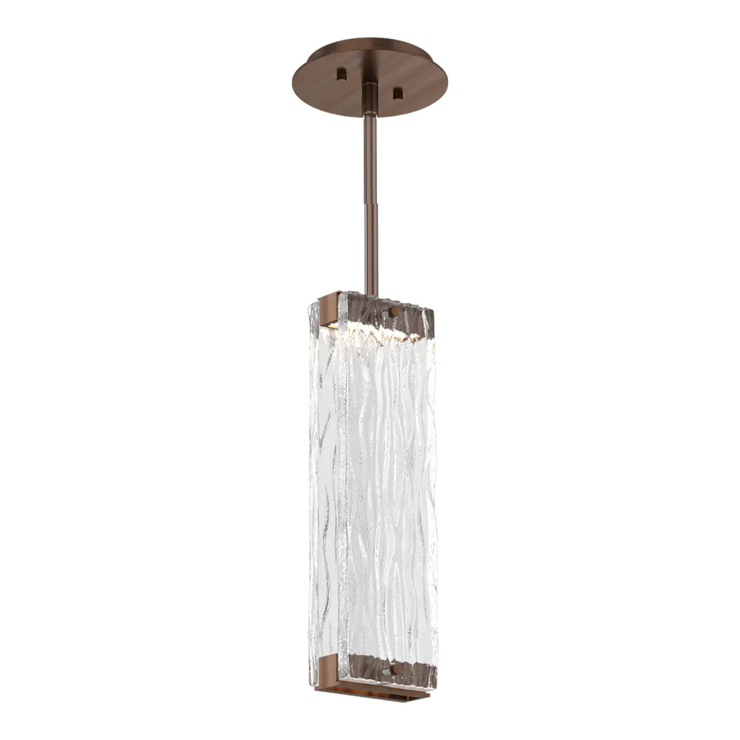 Tabulo Pendant by Hammerton Studio in Oil-Rubbed Bronze with Tabulo Tidal glass