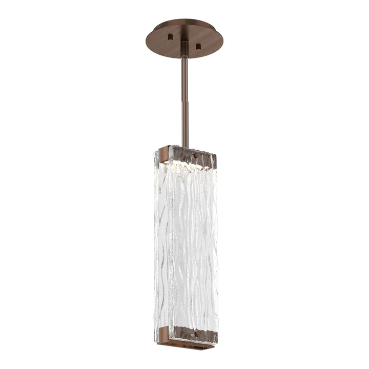 Tabulo Pendant by Hammerton Studio in Oil-Rubbed Bronze with Tabulo Tidal glass