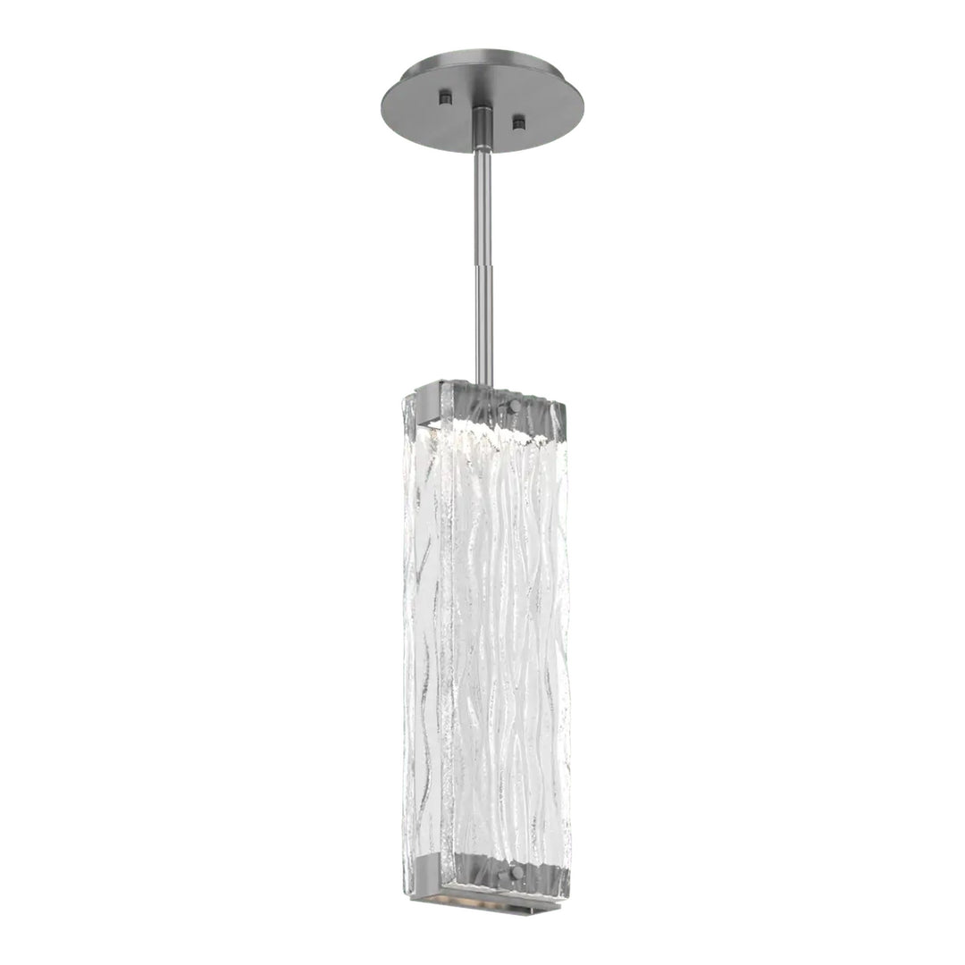 Tabulo Pendant by Hammerton Studio in Satin Nickel with Tabulo Tidal glass