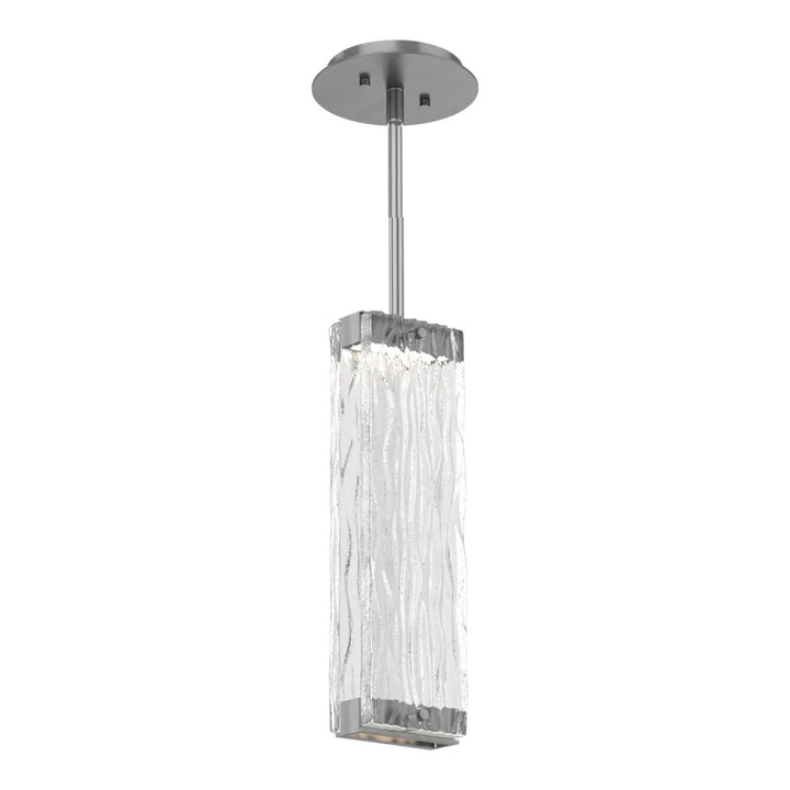 Tabulo Pendant by Hammerton Studio in Satin Nickel with Tabulo Tidal glass