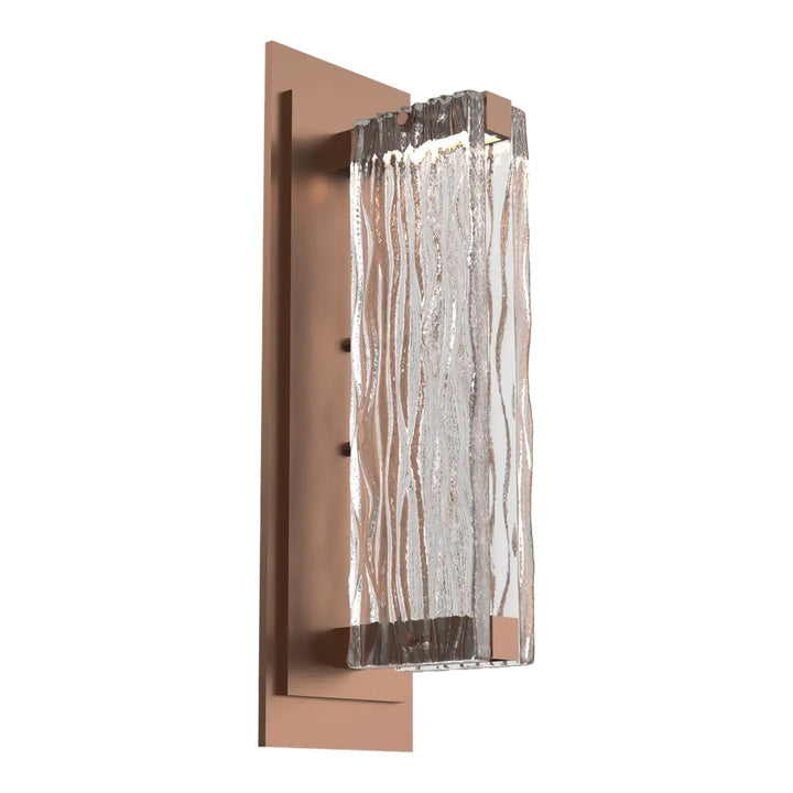 Tabulo Sconce by Hammerton Studio in Burnished Bronze with Tabulo Tidal glass