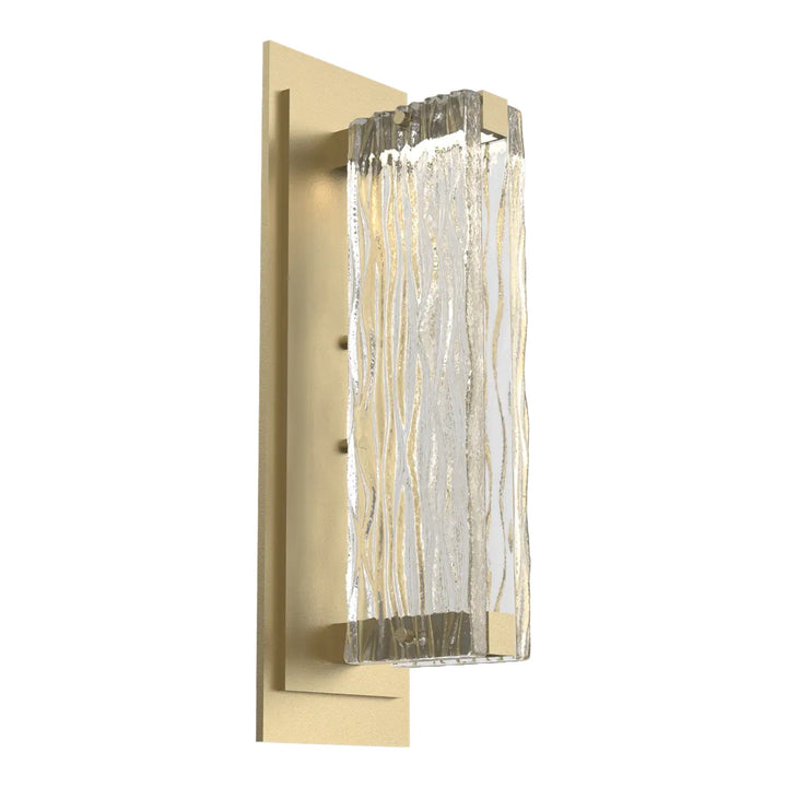Tabulo Sconce by Hammerton Studio in Gilded Brass with Tabulo Tidal glass