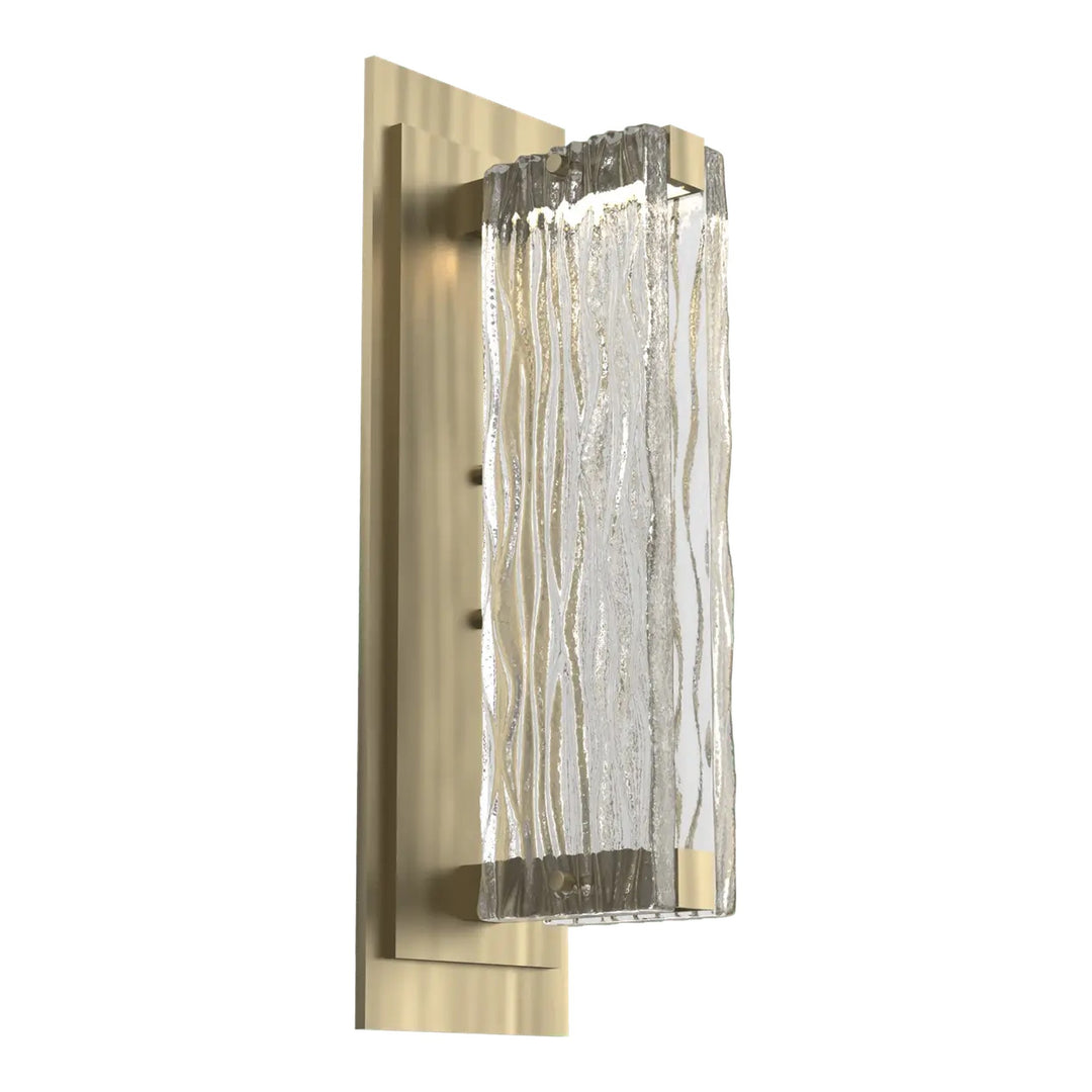 Tabulo Sconce by Hammerton Studio in Heritage Brass with Tabulo Tidal glass