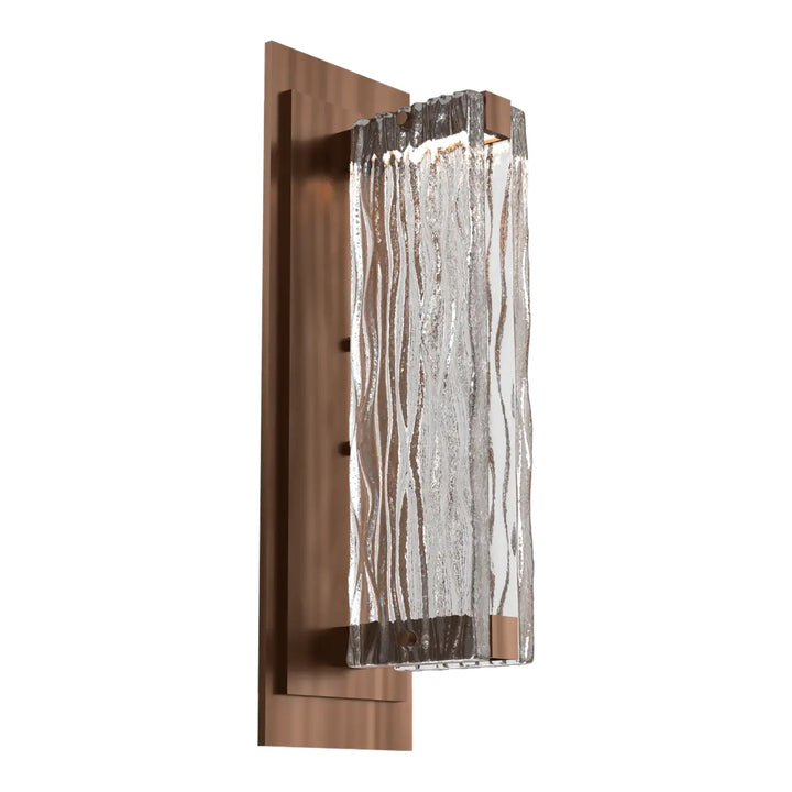 Tabulo Sconce by Hammerton Studio in Oil-Rubbed Bronze with Tabulo Tidal glass